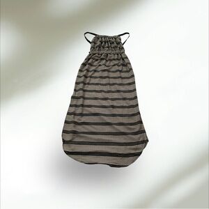 Dance & Marvel Beige and Black Striped Maxi Dress